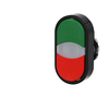 Image de Tête de bouton poussoir double vert et rouge IMO Ø22mm BS3DT-GRE-RED