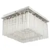 Image de Plafonnier led 4000k avec abat-jour en verre transparent chromé