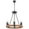 Image de Plafonnier suspendu multi-bras noir 6x e27