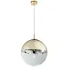 Image de Globo varus plafonnier suspendu globe 33 cm, couleur or, abat-jour en verre transparent, 1 culot e27