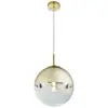 Image de Globo varus plafonnier suspendu globe 25 cm, couleur or, abat-jour en verre transparent, 1 culot e27