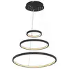 Image de Plafonnier suspendu triple anneau noir mat, 3 led à intensité variable 3 000 k