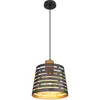 Image de Globo ablona suspension cylindrique 25 cm, noir mat, 1 ampoule e27