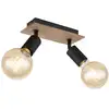Image de Plafonnier double spot noir 2x e27