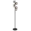 Image de Lampadaire multi-bras, abat-jour en verre fumé noir mat, 6 ampoules g9 3 000 k
