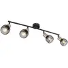 Image de Plafonnier suspendu bar noir mat 4x e14