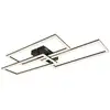 Image de Plafonnier semi-encastré à led intégré, noir mat, 3 led à intensité variable, 3 000-6 500 k, télécommande