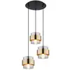 Image de Globo milley suspension cluster en verre noir mat, 3 ampoules e27