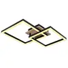 Image de Plafonnier semi-encastré twin square à led intégré, noir mat, 2 led 3000 k