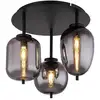 Image de Globo blacky plafonnier globe en verre fumé noir mat, 3 ampoules e14