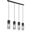 Image de Globo annika suspension de bar, abat-jour en verre fumé noir mat, 4 ampoules e27