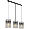 Image de Globo gorley suspension de bar, abat-jour en verre fumé noir mat, 3 ampoules e27