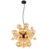 Image de Globo udo suspension globe, abat-jour en verre ambré, boules noires mates, culot 6 x e14
