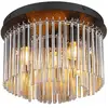 Image de Globo gorley plafonnier noir mat, abat-jour en verre fumé, 5 ampoules e14