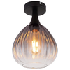 Image de Globo olsen plafonnier globe en verre fumé noir mat, 1 ampoule e27