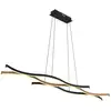 Image de Suspension noire mate effet bois 3 led 3000 k