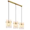 Image de Globo gorley suspension de bar dorée, abat-jour en verre opale mat, 3 ampoules e27