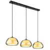 Image de Globo jella suspension de bar, abat-jour en verre fumé noir mat, 3 ampoules e14