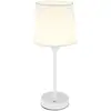 Image de Globo lunki lampe de table avec abat-jour rond conique blanc mat led à intensité variable 2700-4000 k variateur tactile
