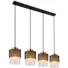 Image de Globo olga suspension de bar avec abat-jour en verre satiné noir mat, 4 ampoules e27