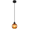 Image de Globo zumba suspension dôme noire mate, abat-jour en verre bronze, 1 culot e27