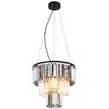 Image de Globo naxis suspension avec cristaux noirs mats et abat-jour en verre fumé, 3 ampoules e27