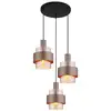Image de Globo milley suspension cluster, abat-jour en verre ambré noir mat, 3 ampoules e27