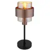 Image de Globo milley lampe de table cylindrique, abat-jour en verre ambré noir mat, 1 culot e27