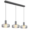 Image de Globo grant plafonnier suspendu gris mat en verre fumé, 3 led 3000 k