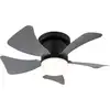 Image de Globo hines ventilateur de plafond à 5 pales, noir mat, led, intensité variable 3 000-6 500 k, télécommande, minuterie