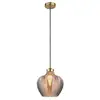 Image de Globo jessica plafonnier suspendu en forme de dôme, couleur or, abat-jour en verre fumé mat, 1 culot e27