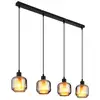 Image de Globo xia suspension de bar, abat-jour en verre fumé noir mat, 4 ampoules e27