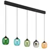 Image de Globo minara plafonnier suspendu de bar avec abat-jour en verre noir mat, 5 led 3000 k