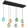 Image de Globo minara plafonnier suspendu rectangulaire en verre noir mat, 6 led 3 000 k