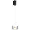 Image de Globo belinda plafonnier suspendu fin, abat-jour en verre fumé noir mat, led 4 000 k