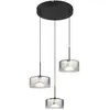 Image de Globo belinda suspension cluster, abat-jour en verre fumé noir mat, 3 led 4 000 k