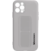 Image de Coque Iphone 12 Pro Silicone Support Magnétique Pliable Wozinsky Gris