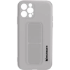 Image de Coque Iphone 12 Pro Max Silicone Support Magnétique Pliable Wozinsky Gris