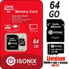 Image de Carte Mémoire Micro-SD - ISONIX - 64 Go - SDHC/SDXC - Adaptateur Inclus - Class 10