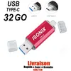 Image de Clé USB - ROUGE - 32 Go - USB Type-C - USB 3.0 - OTG pour Android/PC