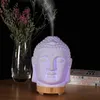 Image de Bois de couleur bois Humidificateur dAir Tête de Bouddha Diffuseur dHuile Essentielle et dArôme Veilleu