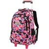 Image de Cartable Fille Roulette - Tissu Oxford haute densit - Rose - Primaire
