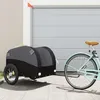Image de vidaXL Remorque de vélo noir 45 kg fer 94136