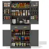 Image de Buffet de cuisine 80x40x182cm, armoire de rangement avec tiroir et 4 portes, meuble de cuisine, mdf noir