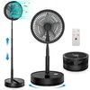 Image de Ventilateur sur Pied Portable Silencieux 9 Noir Ventilateurs 7200mAh USB Rechargeable Pliable FansNoir