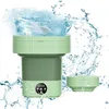 Image de Mini Machine à Laver Portable Mini machine à laver pliable avec essorage seau à linge pliable Lave-linge Mobile (Vert 10L)
