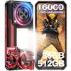 Image de OUKITEL WP56 Smartphone Robuste 5G 36GO+512GO 6.8  16000mAh 108MP Telephone Portable Incassable Double SIM/GPS/NFC/128dB Rouge