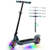 Image de Trottinette Electrique - Pour Enfant 4 a 8 Ans - Roues 55 - Autonomie 5-8 Km - Lumières LED - 110W - Vitesse Max 12km/h - Gris