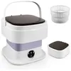 Image de Mini machine à laver de camping 10l Pliable - Petite Avec essoreuse - Nettoyage en profondeur des sous-vêtements vêtements de bébé