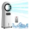 Image de Climatiseur mobile 4 en 1 sans pale avec humidificateur purificateur et ventilateur silencieux   110W réservoir 3.5L minuterie